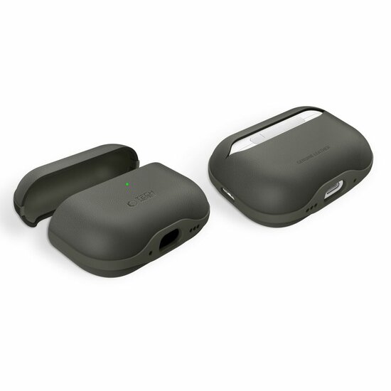 TechProtection Leather AirPods Pro 3 hoesje groen