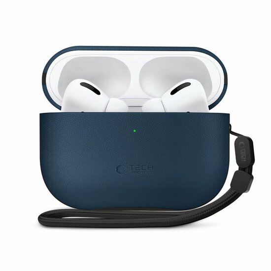 TechProtection Leather AirPods Pro 3 hoesje navy