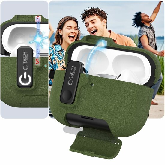 TechProtection Slim AirPods Pro 3 hoesje groen