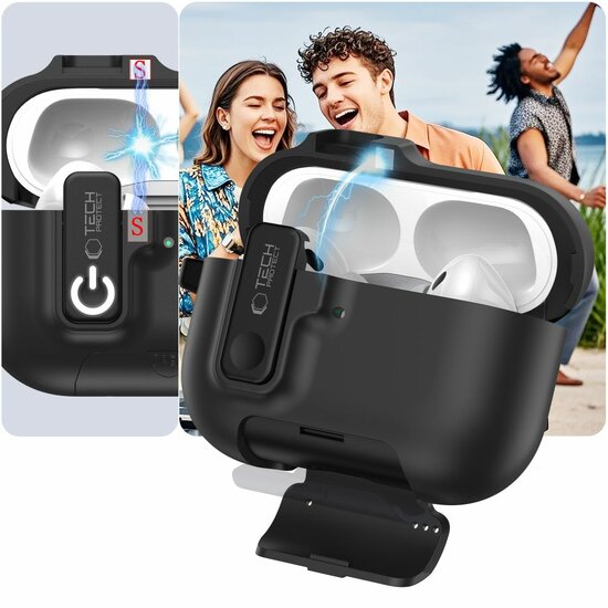 TechProtection Slim AirPods Pro 3 hoesje zwart