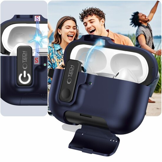 TechProtection Slim AirPods Pro 3 hoesje navy