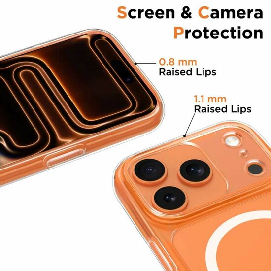 TechProtection Hybrid MagSafe iPhone 17 Pro hoesje transparant met camera control