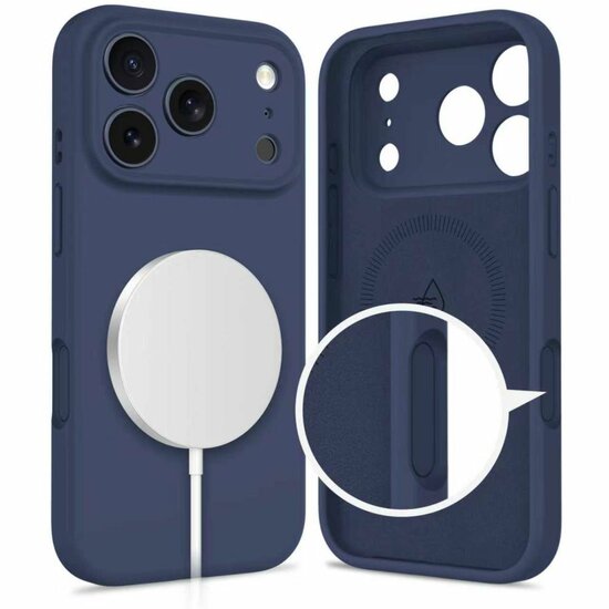 TechProtection Silicone MagSafe iPhone 17 Pro Max hoesje blauw