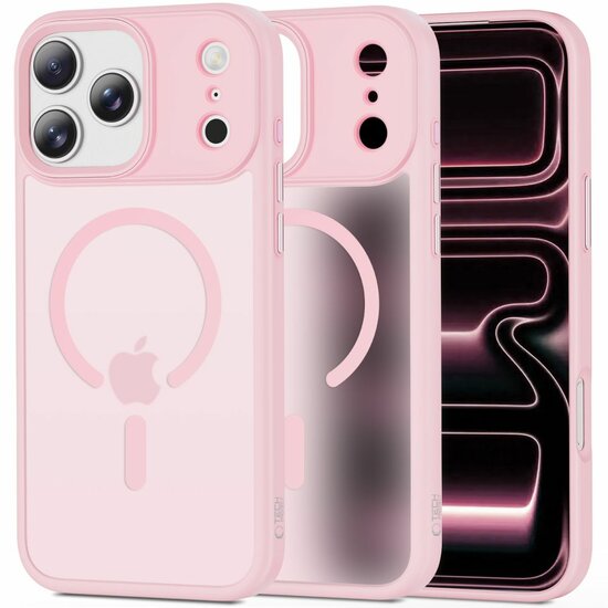 TechProtection Hybrid MagSafe iPhone 17 Pro Max hoesje mat roze