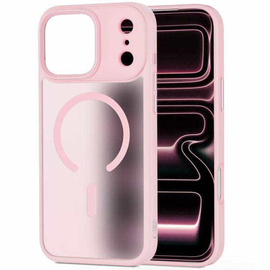 TechProtection Hybrid MagSafe iPhone 17 Pro Max hoesje mat roze