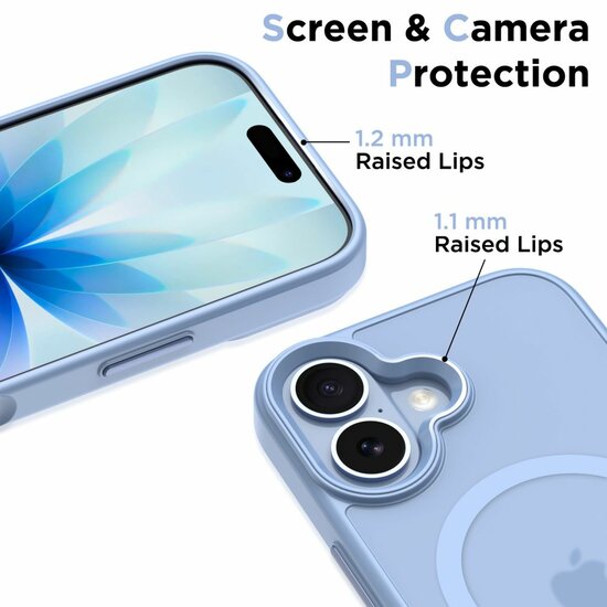 TechProtection MagSafe iPhone 17 hoesje mat blauw