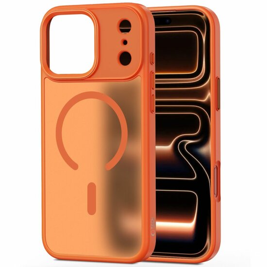 TechProtection Hybrid MagSafe iPhone 17 Pro Max hoesje mat oranje