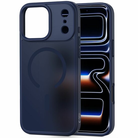 TechProtection Hybrid MagSafe iPhone 17 Pro Max hoesje mat blauw