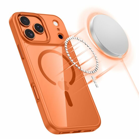 TechProtection Hybrid MagSafe iPhone 17 Pro Max hoesje oranje