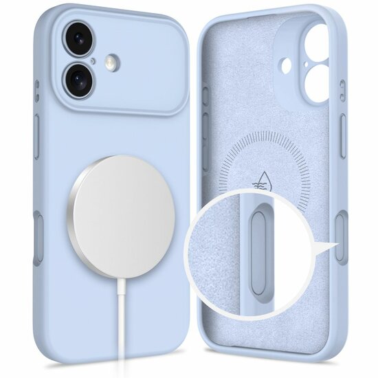 TechProtection Silicone MagSafe iPhone 17 hoesje blauw