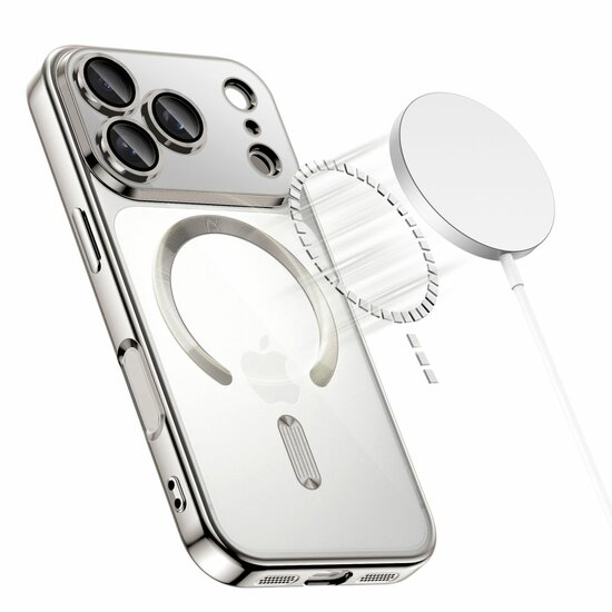 TechProtection MagFlex iPhone 17 Pro hoesje zilver