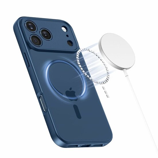 TechProtection Slim MagSafe iPhone 17 Pro Max hoesje mat blauw
