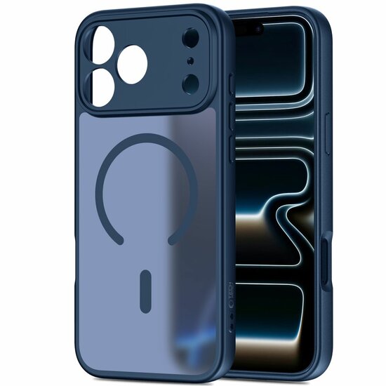 TechProtection Slim MagSafe iPhone 17 Pro Max hoesje mat blauw