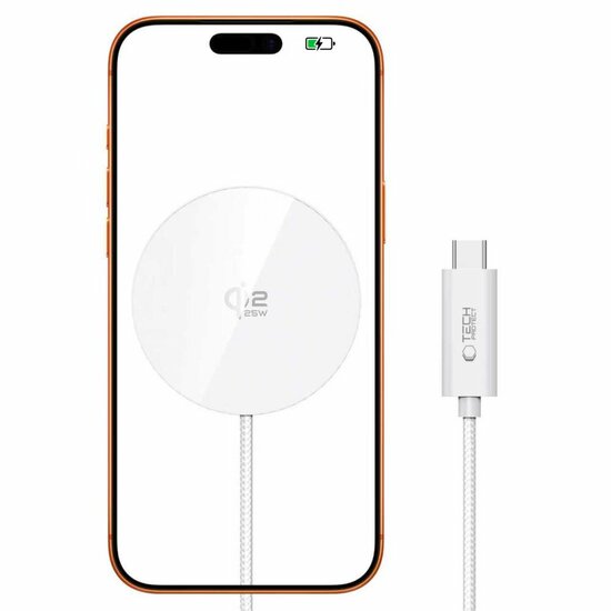 TechProtection Qi2.2 MagSafe 25 watt oplader wit