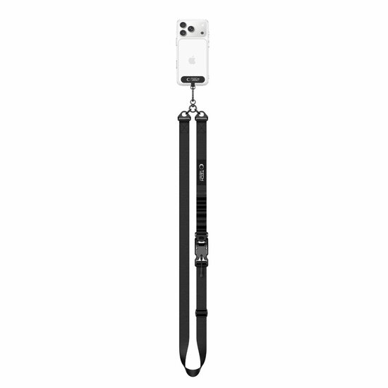 TechProtection Crossbody draagkoord voor elke telefoon zwart