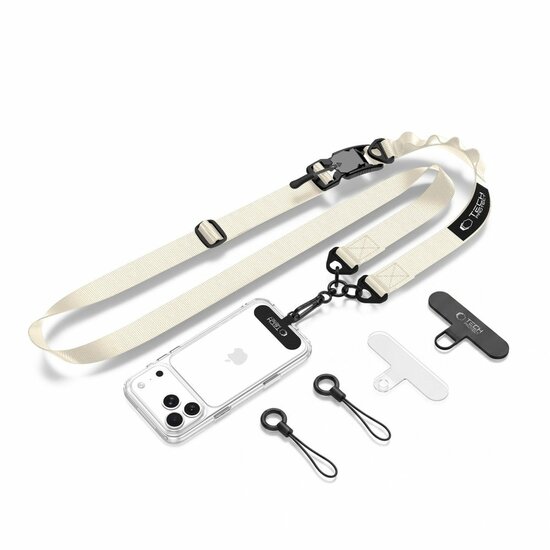 TechProtection Crossbody draagkoord voor elke telefoon beige