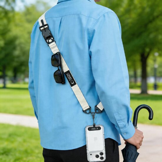 TechProtection Crossbody draagkoord voor elke telefoon beige