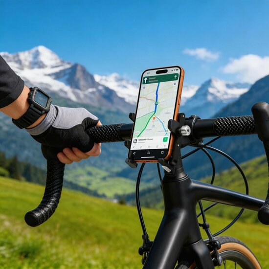 TechProtection V5 &ndash; robuster Universal-Fahrradhalter aus Aluminium zur Befestigung am Lenker oder Vorbau