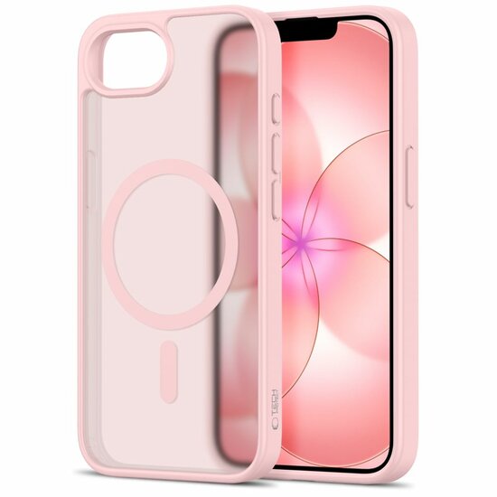 TechProtection Hybrid MagSafe iPhone  17e / 16e hoesje roze