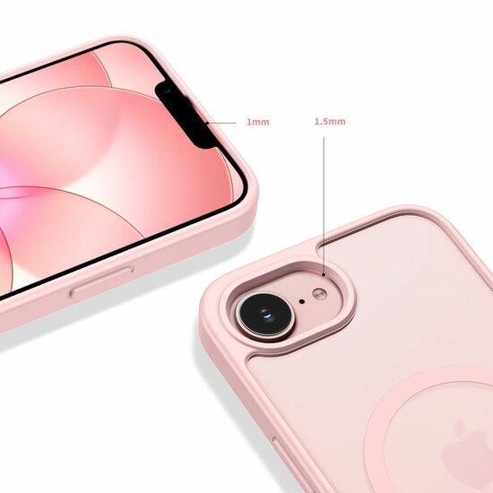 TechProtection Hybrid MagSafe iPhone  17e / 16e hoesje roze