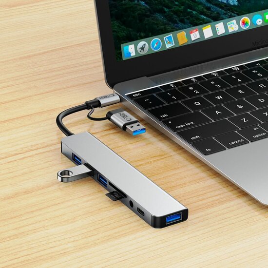 TechProtection 8-in-1-USB-C-Hub USB 3.0 &ndash; SD/TF