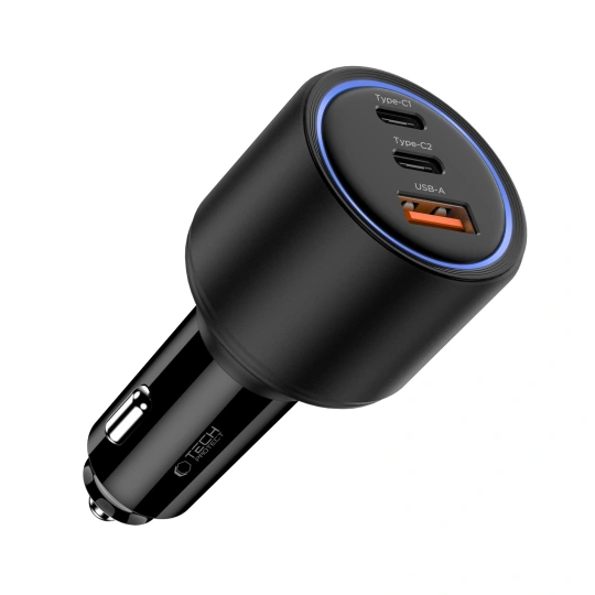 TechProtection CC08 3 poort USB-C en USB-A autolader 130 watt
