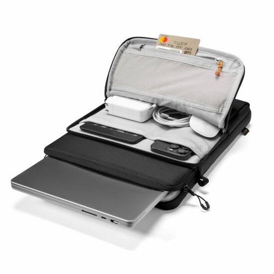 TechProtection Defender XD MacBook 15 / 16 inch sleeve laptop tas zwart