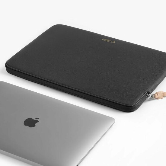 TechProtection Fleece MacBook 13 / 14 inch sleeve zwart
