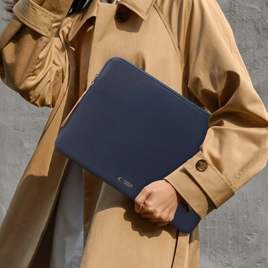 TechProtection Fleece MacBook 13 / 14 inch sleeve navy