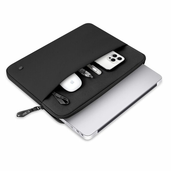 TechProtection Zipper MacBook 15 / 16 sleeve zwart