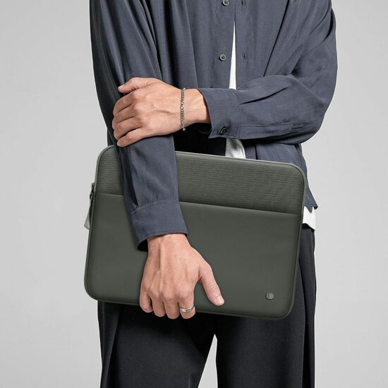 TechProtection Zipper MacBook 15 / 16 sleeve groen