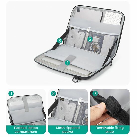 TechProtection Ranger MacBook 13 / 14 inch sleeve zwart