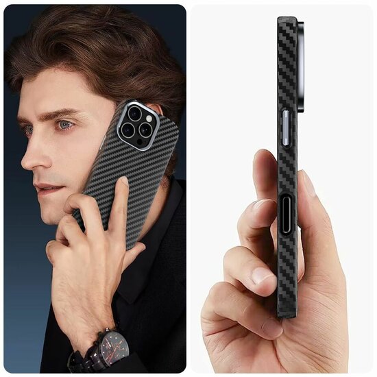 TechProtection Carbon MagSafe Galaxy S25 Ultra hoesje zwart