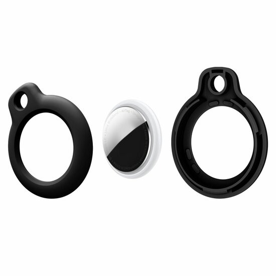 TechProtection stevige AirTag sleutelhanger zwart 4 pack