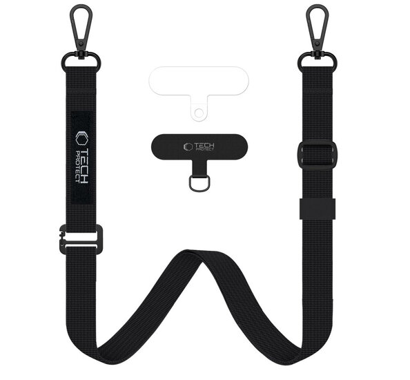 TechProtection Rope universeel crossbody draagkoord voor elke telefoon zwart