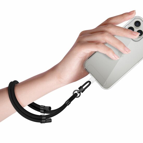 TechProtection Rope polsbandje voor elke telefoon zwart / zwart