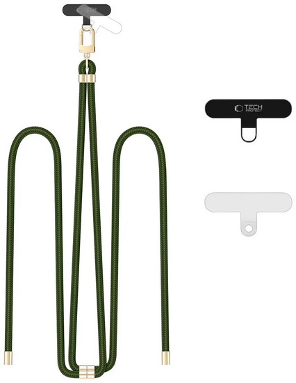 TechProtection Crossbody universeel draagkoord voor elke telefoon groen / goud