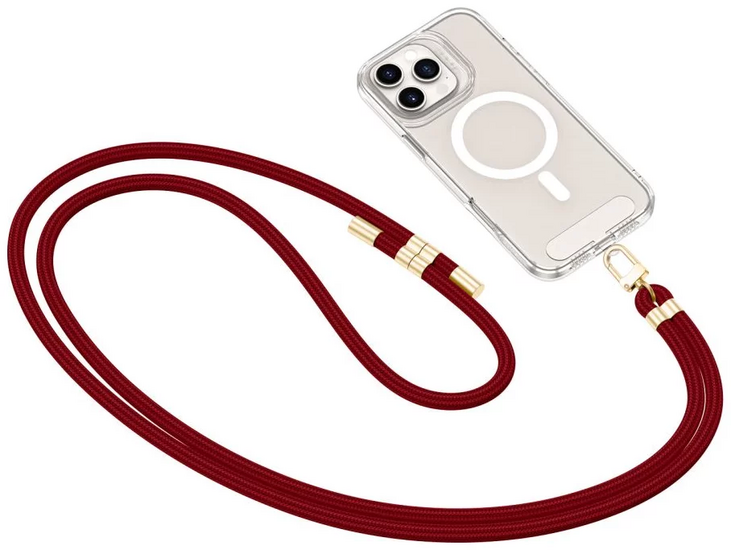 TechProtection Crossbody universeel draagkoord voor elke telefoon mulberry / goud