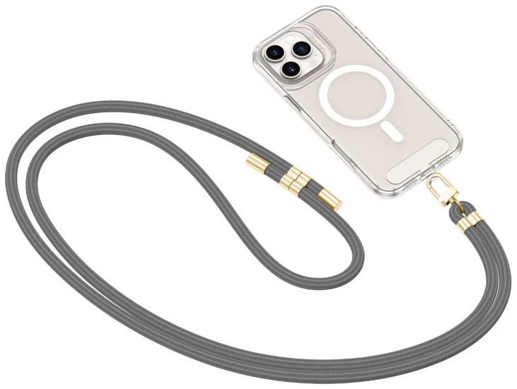 TechProtection Crossbody universeel draagkoord voor elke telefoon grijs / goud