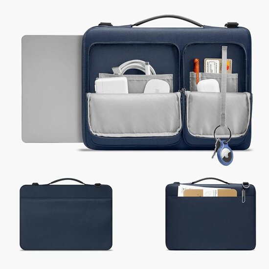 TechProtection Defender MacBook 15 / 16 inch sleeve laptop tas navy