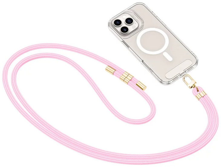 TechProtection Crossbody universeel draagkoord voor elke telefoon baby pink / goud