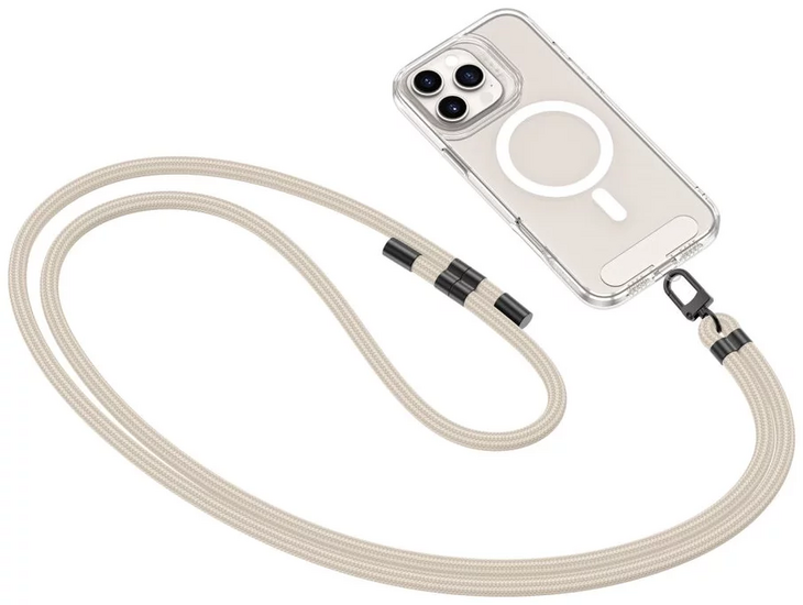 TechProtection Crossbody universeel draagkoord voor elke telefoon taupe / zwart