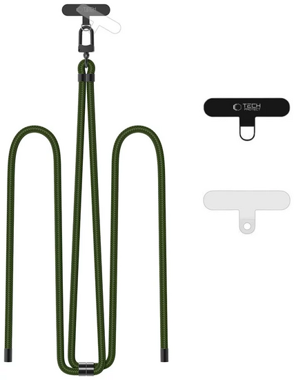 TechProtection Crossbody universeel draagkoord voor elke telefoon groen / zwart