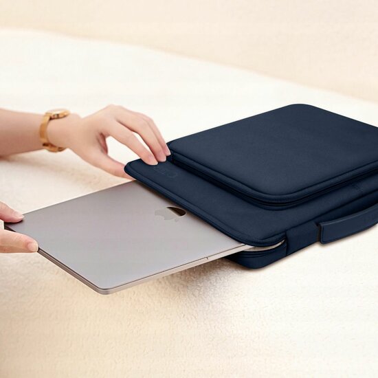 TechProtection Baja MacBook 13 / 14 inch laptop sleeve tas navy
