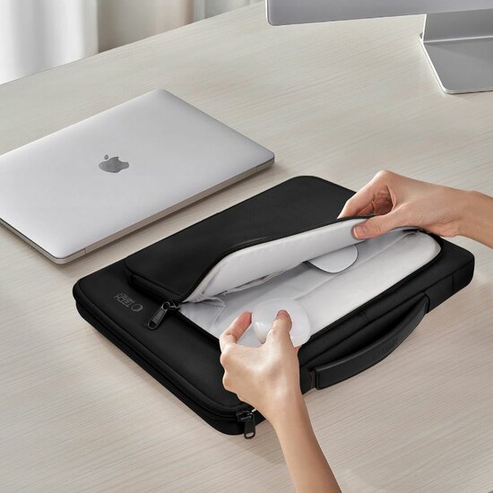 TechProtection Baja MacBook 15 / 16 inch laptoptas zwart