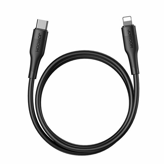 JoyRoom Flow Lightning naar USB-C kabel 1,2 meter Zwart