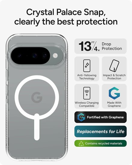 ZAGG Crystal Palace Snap Google Pixel 10 Pro XL hoesje transparant