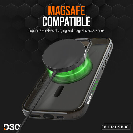 Striker D30 Xtreme Impact Protection MagSafe iPhone 17 Pro Max hoesje zwart