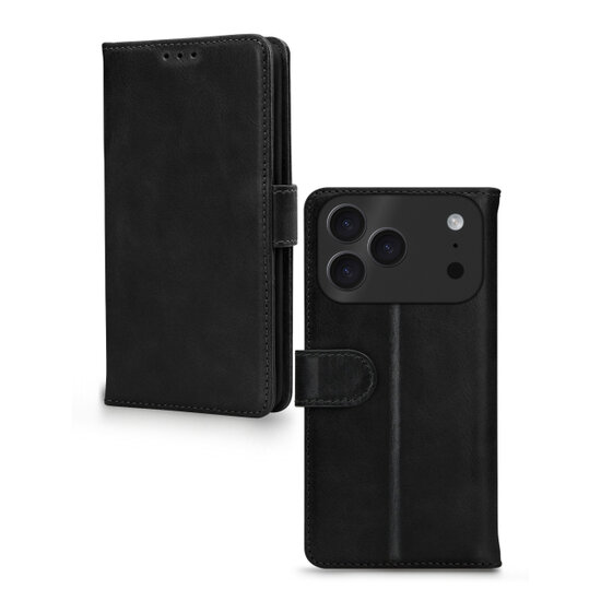 Mobilize leren Wallet iPhone 17 Pro Max hoesje zwart