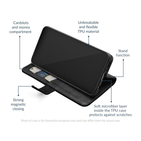 Mobilize Premium Gelly Wallet iPhone 17 Pro hoesje zwart